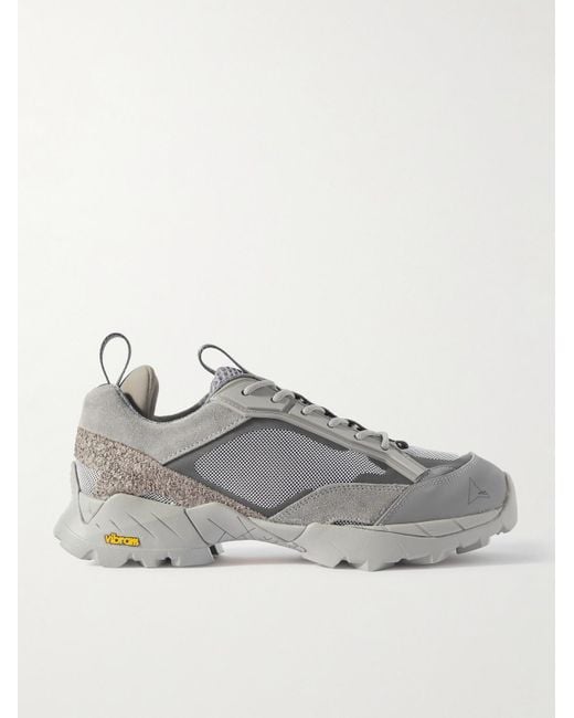 Roa Gray Lhakpa Rubber And Suede-trimmed Mesh Sneakers for men