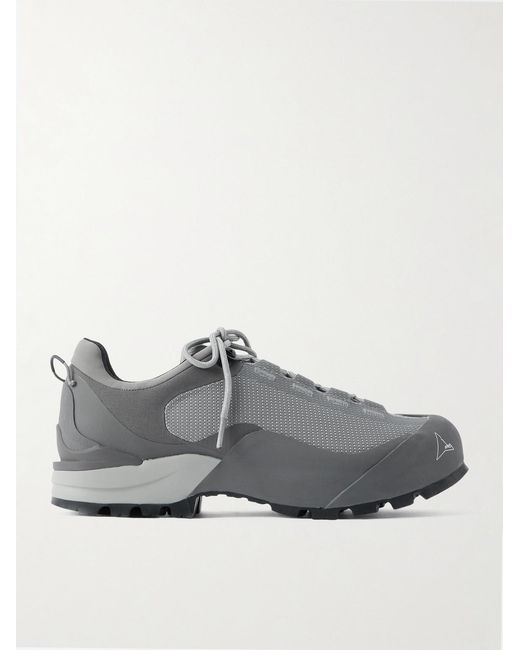 Roa Gray Hida Rubber-Trimmed Cordura Hiking Sneakers for men