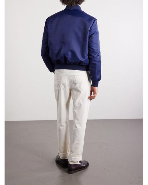 Brunello Cucinelli Blue Padded Shell Bomber Jacket for men