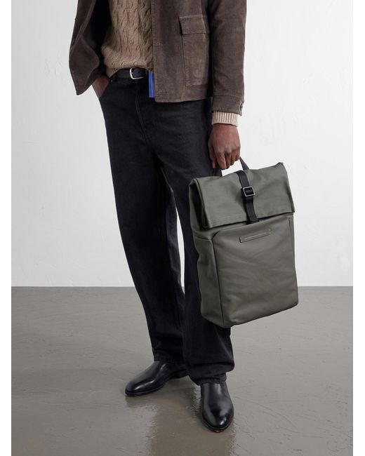 Horizn Studios Gray Sofo Rolltop X Waxed Cotton-Canvas Backpack for men