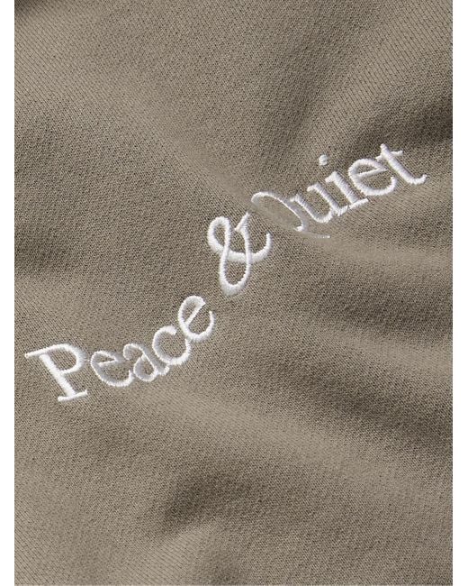 Museum of Peace & Quiet Natural Wordmark Logo-embroidered Cotton-jersey Hoodie for men