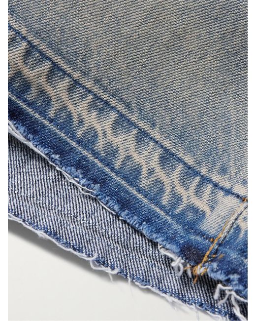 Jeans a gamba dritta effetto consumato Release Hem di Amiri in Blue da Uomo