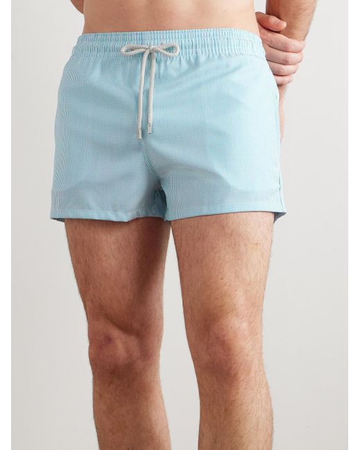Vilebrequin Blue Milton Slim-Fit Short-Length Striped Wool-Blend Swim Shorts for men