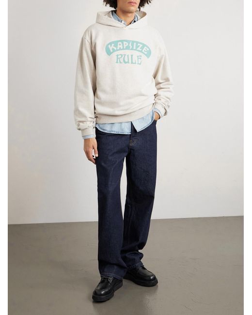 Kapital Natural Printed Wool-blend Jersey Hoodie for men