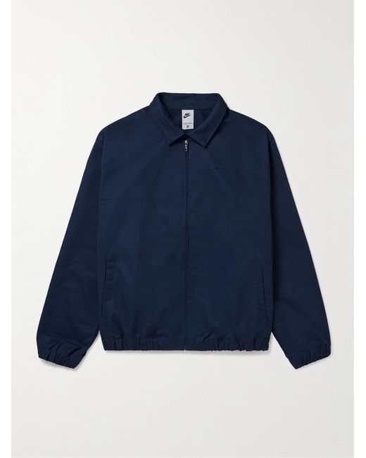 Nike Harrington-Jacke aus Baumwoll-Twill mit Logostickerei in Blue für Herren