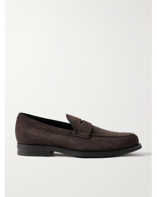 Tod's Black Suede Loafers for men