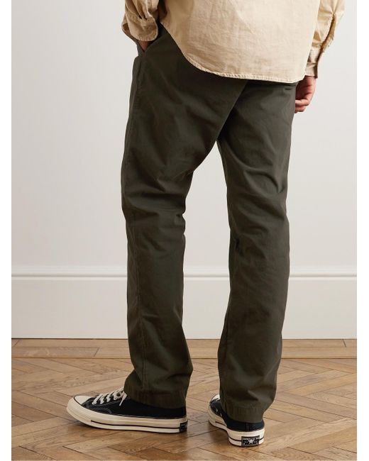 Save Khaki Green Slim-fit Straight-leg Cotton-twill Chinos for men