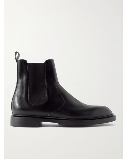 J.M. Weston Black Leather Chelsea Boots for men