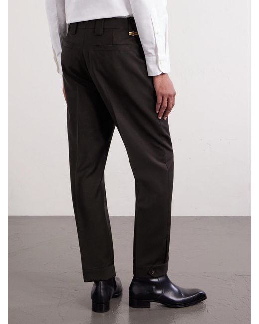 Versace Black Straight-leg Wool And Mohair-blend Trousers for men