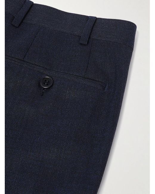 Canali Blue Super 130S Wool Suit Trousers for men