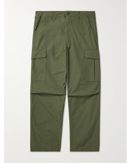 Orslow Green Straight-leg Cotton-ripstop Cargo Trousers for men