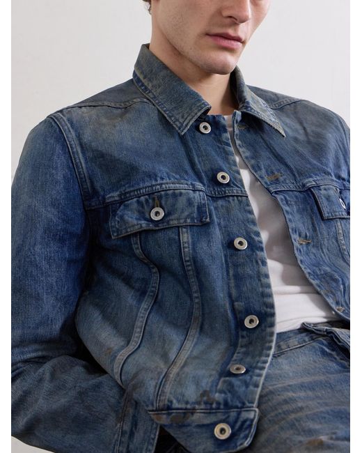 Rick Owens Blue Denim Trucker Jacket for men