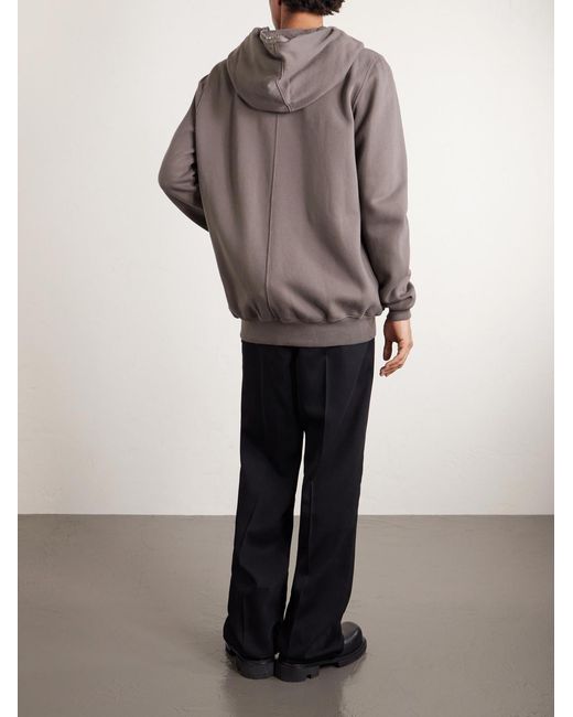 Rick Owens Gray Jumbo Cotton-Jersey Zip-Up Hoodie for men
