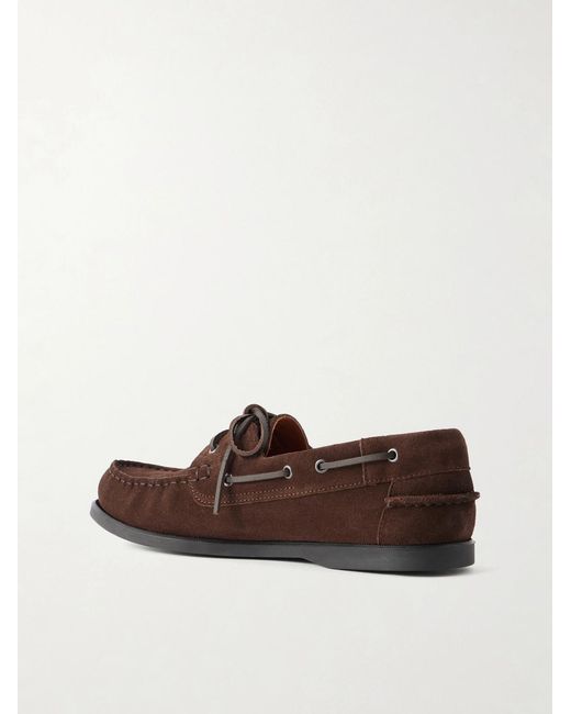 Mr P. Brown Suede Boat Shoes for men