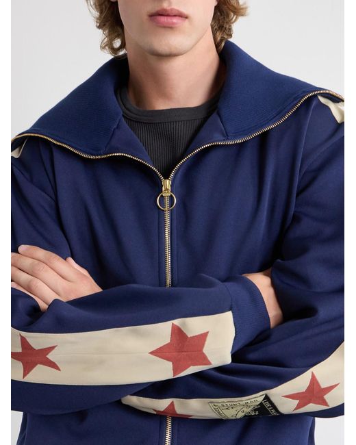Kapital Blue Jersey Zip-Up Sweatshirt for men