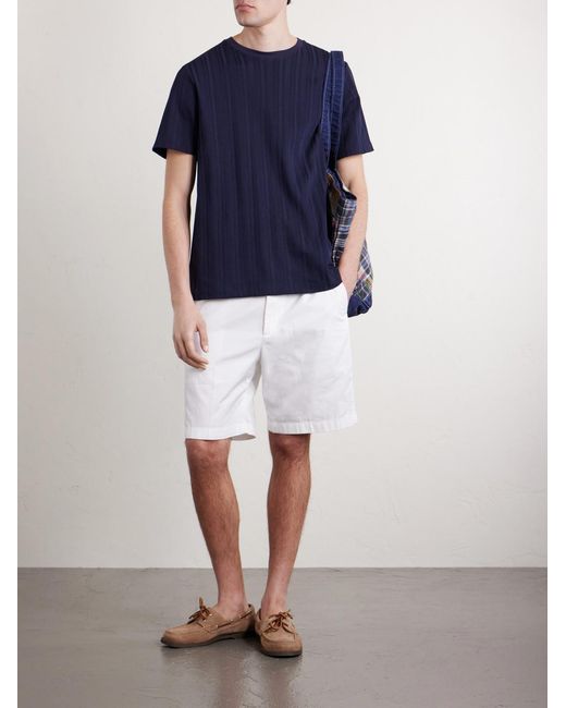 Mr P. Blue Textured Organic Cotton T-Shirt for men