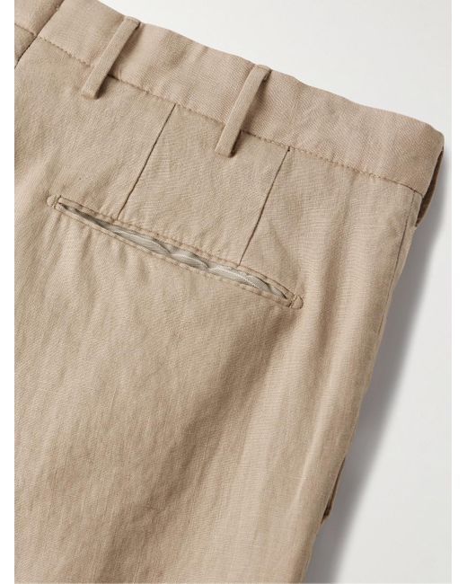 Incotex Venezia 1951 schmal geschnittene Hose aus Leinen in Natural für Herren