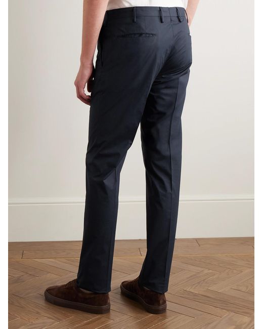 Slowear Blue Venezia 1951 Slim-Fit Cotton-Blend Poplin Trousers for men
