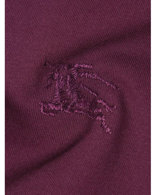 Burberry Purple Logo-embroidered Cotton-jersey T-shirt for men