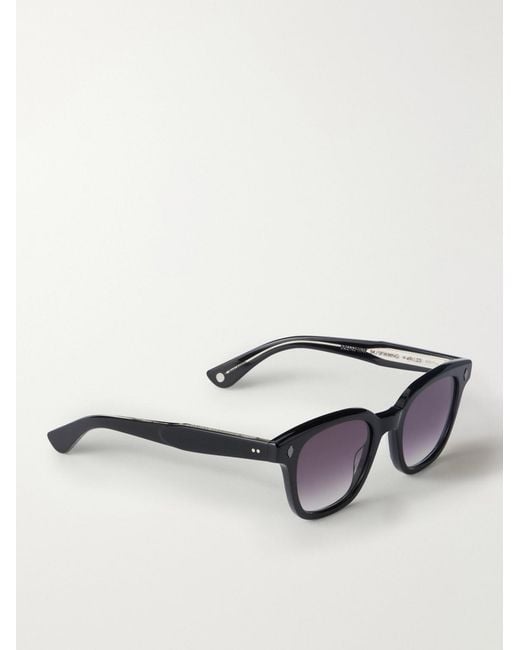 Garrett Leight Black Broadway D-Frame Tortoiseshell Acetate Sunglasses for men
