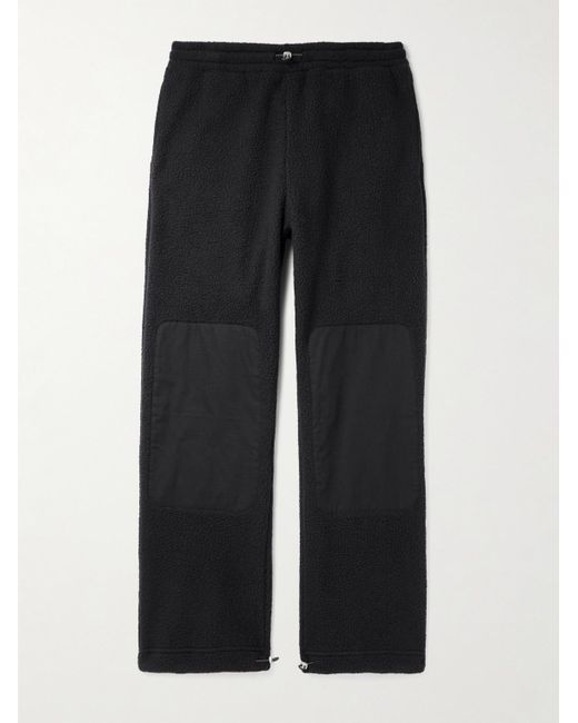 CHERRY LA Black Straight-leg Ripstop-trimmed Fleece Trousers for men