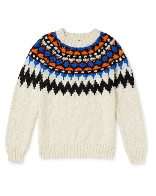 NN07 Blue Felix Nordic 6613 Fair Isle Wool Sweater for men