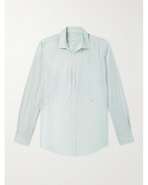 Massimo Alba Blue Genova Striped Cotton-poplin Shirt for men