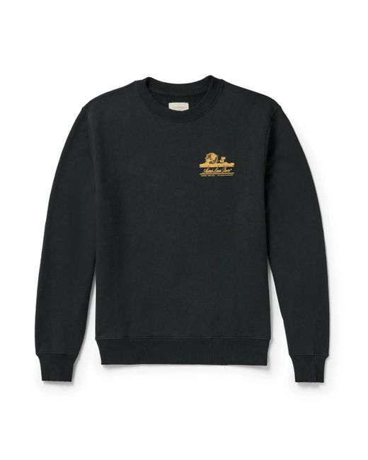 Aimé Leon Dore Black Unisphere Logo-Print Cotton-Jersey Sweatshirt for men