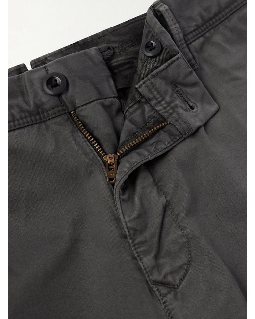 Slowear Gray Slim-Fit Tapered Stretch-Cotton Gabardine Trousers for men