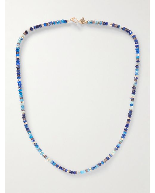 Collana Con Finitura Oro, Spinello, Apatite E Opale Etiope di Peyote Bird in White da Uomo