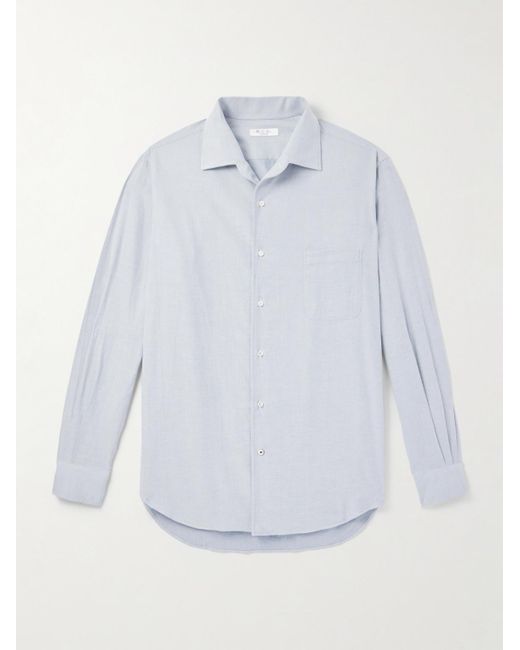 Loro Piana White André Cotton-Flannel Shirt for men