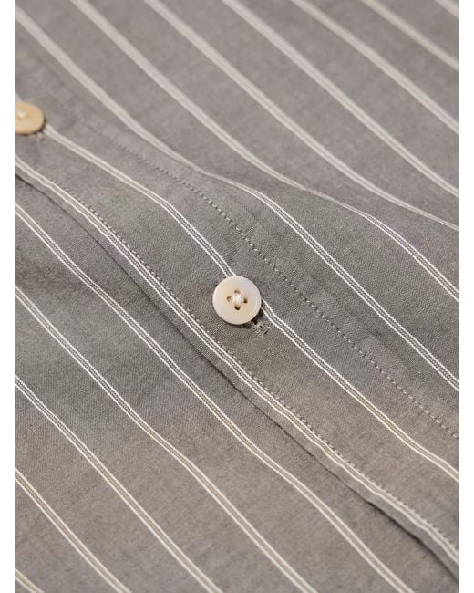 Oliver Spencer Gray Garrison Striped Cotton Shirt for men