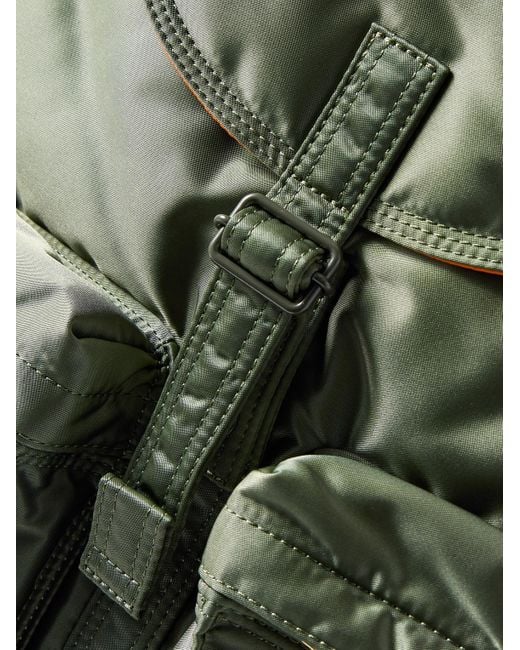 Porter-Yoshida and Co Green Tanker Rucksack Nylon-Twill Backpack for men
