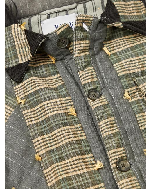 Bode Green Patchwork Corduroy-Trimmed Cotton Jacket for men