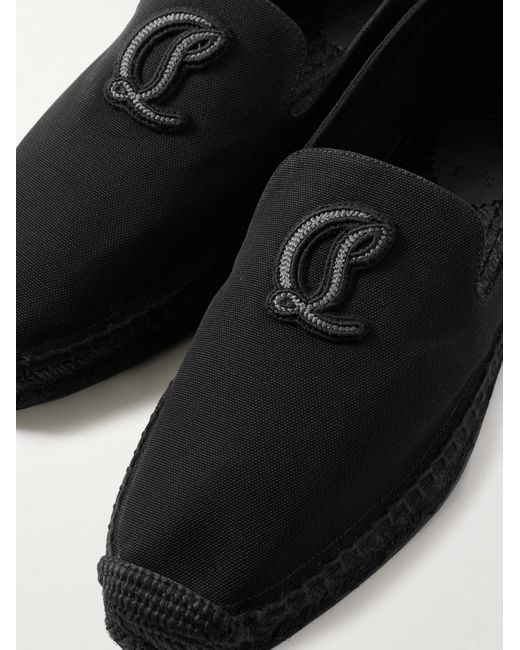Christian Louboutin Nanou Espadrilles aus Canvas mit Logoapplikation in Black für Herren