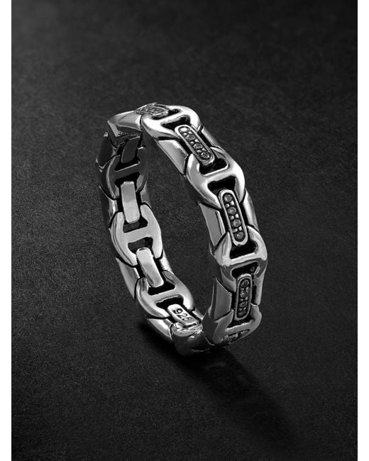 Hoorsenbuhs Black Wall Dame Sterling Diamond Ring for men