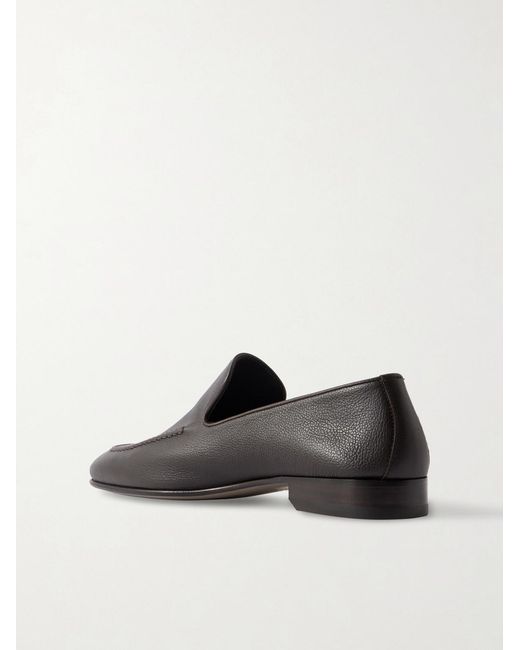 Manolo Blahnik Black Truro Full-grain Leather Loafers for men