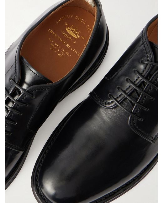 Officine Creative Black Hopkins 115 Leather Derby Shoes for men