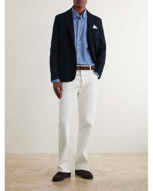 Slowear Blue Cotton-Twill Shirt for men