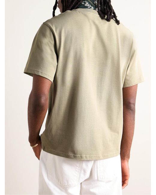 AMI T-Shirt aus Baumwoll-Jersey mit Logoprägung in Natural für Herren