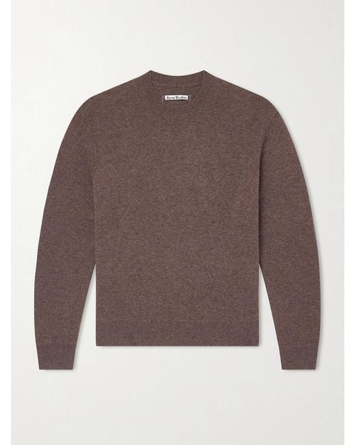 Acne Brown Klimi Oversized Cashmere-Blend Sweater for men
