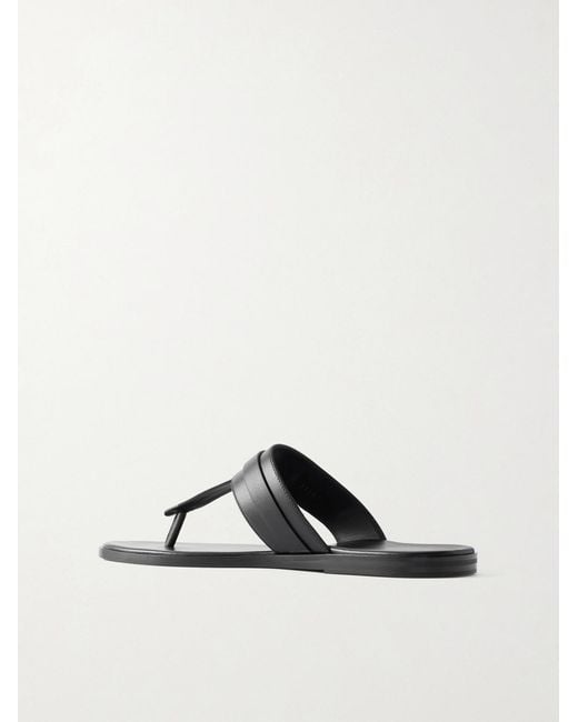 Tom Ford Black Brighton Leather Sandals for men