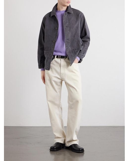 Fullcount Gray Tent Cloth Distressed Denim Chore Jacket for men