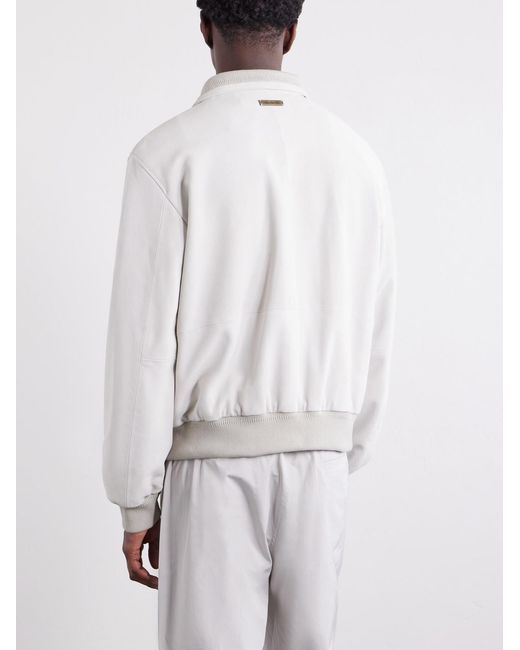 Aimé Leon Dore White Suede Jacket for men