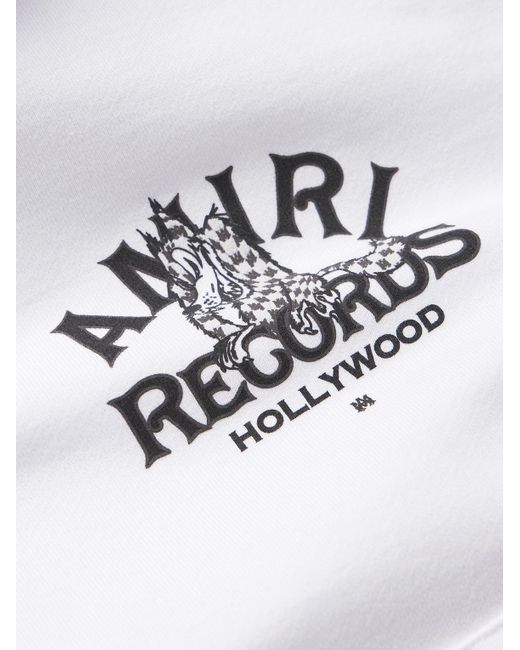 Amiri White Logo-print Cotton-jersey Hoodie for men