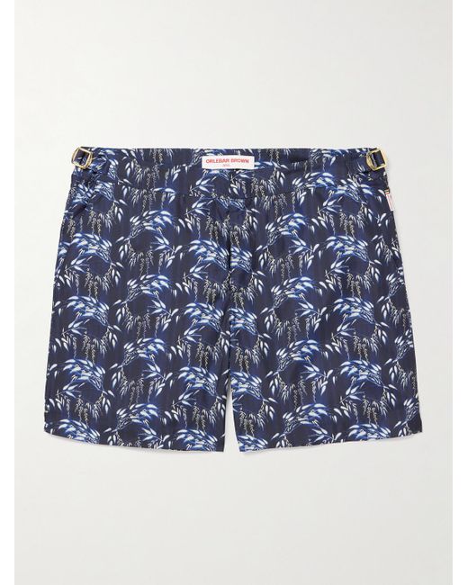 Orlebar Brown Bulldog schmal geschnittene mittellange Badeshorts aus recyceltem Shell mit Print in Blue für Herren