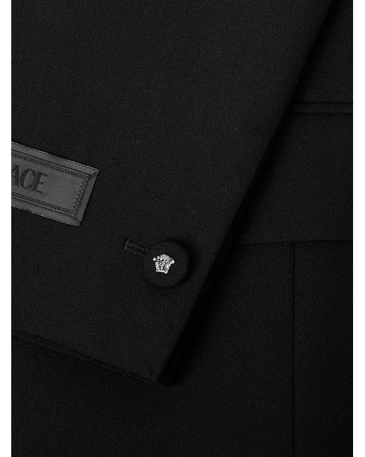 Versace Black Crystal And Bead-Embellished Grain De Poudre Wool Suit Jacket for men