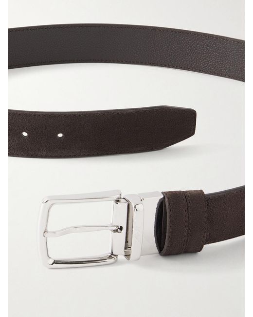 Mr P. Black 3.5Cm Reversbile Suede And Full-Grain Leather Belt for men