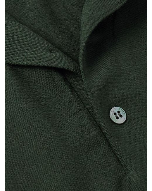 Loro Piana Green Wish Wool Polo Shirt for men