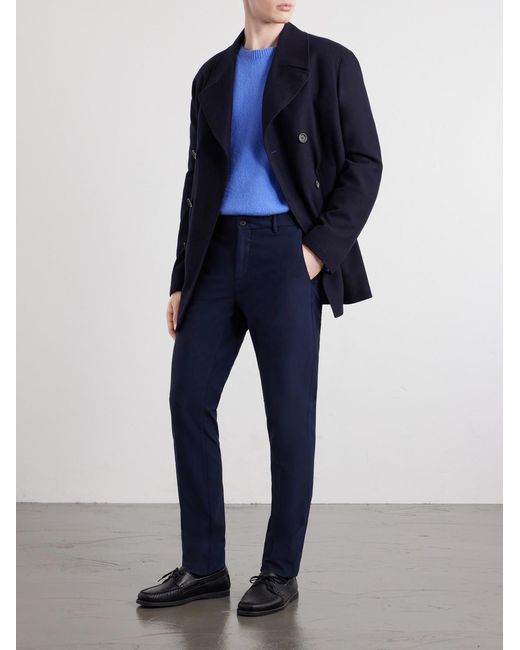Eleventy Blue Straight-Leg Cotton-Blend Twill Chino for men